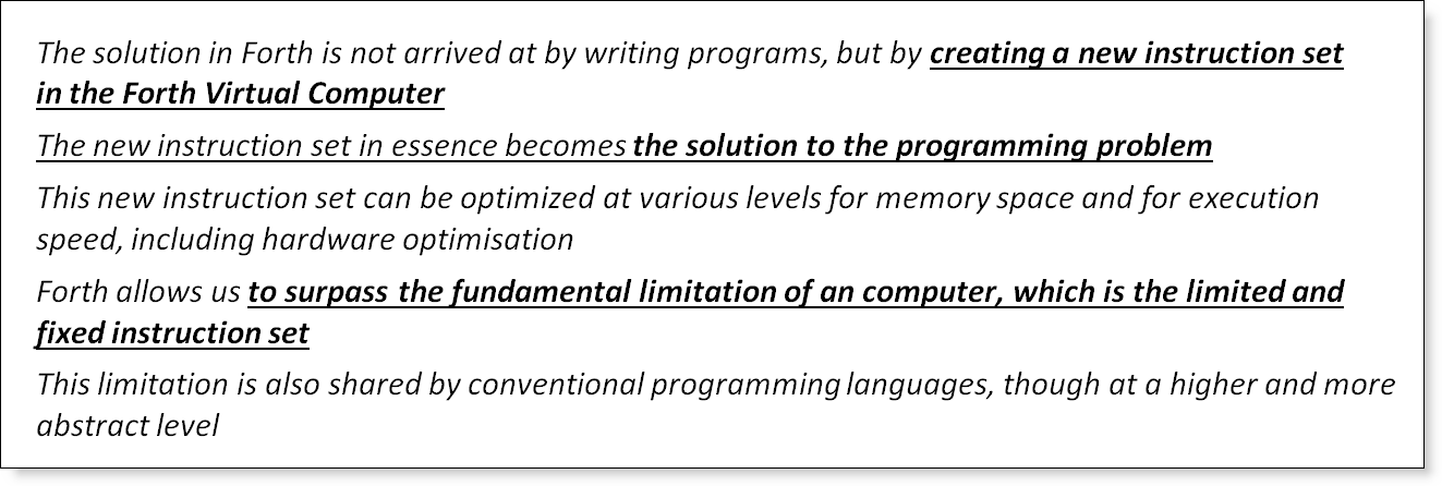 The Forth approach to programming